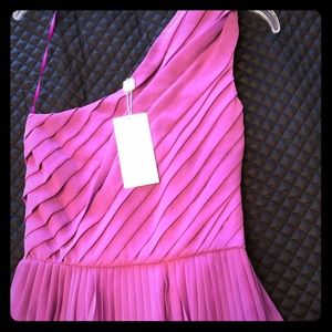 SOLD Orchid color off the shoulder pleated formal